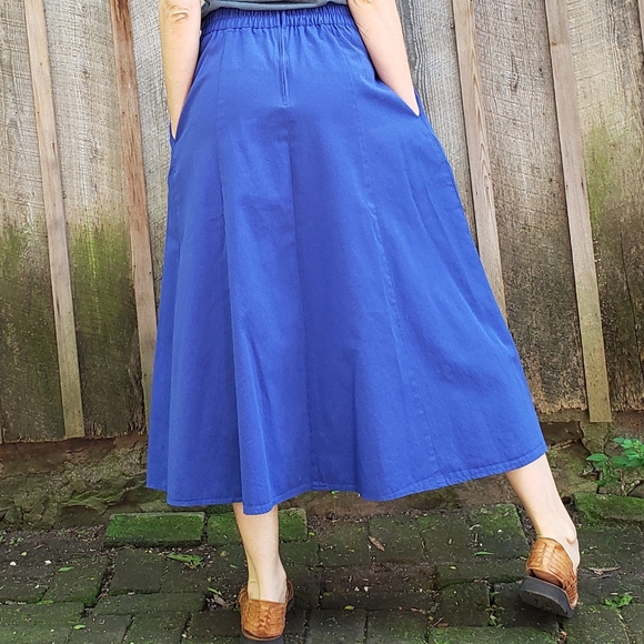 Vintage Royal blue maxi skirt - Picture 2 of 6